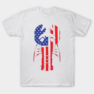 Mardi Gras US American flag with crawfish New Orleans T-Shirt